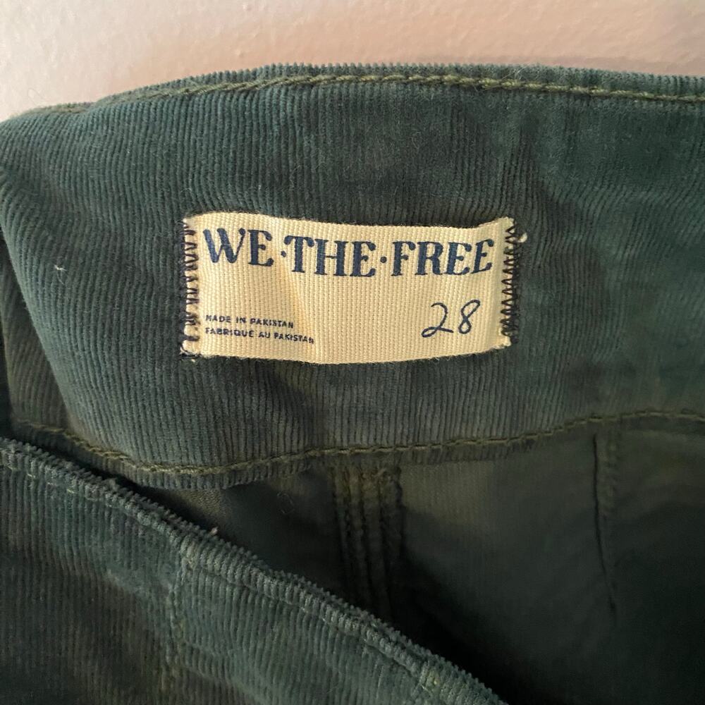 We The Free Green Corduroy Jayde High Waisted Flare Pants Boho Women's size 28 - Picture 3 of 13